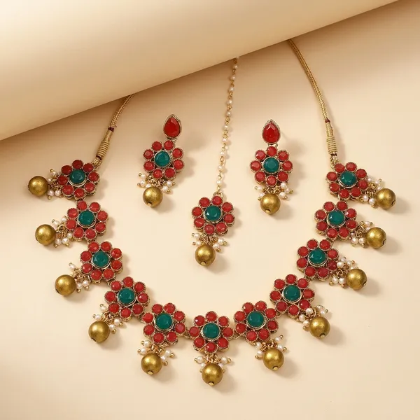 Red_Alloy_Copper_Jewellery_Set_For_Women