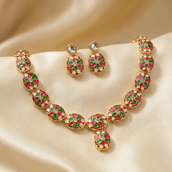 Traditional_Gold_Plated_Meenakari_Chokar_Necklace_Set_For_Women