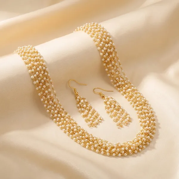 Multilayer_Pearl_String_Necklace_Set_With_Earring