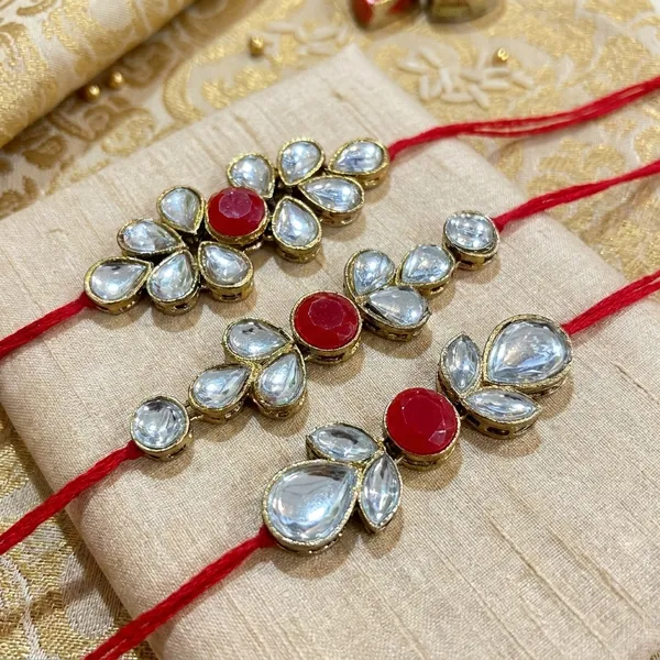 Dhivara_Kundan_Rakhi_Combo_/_Pack_Of_3_Rakhi_With_Roli_Chawal