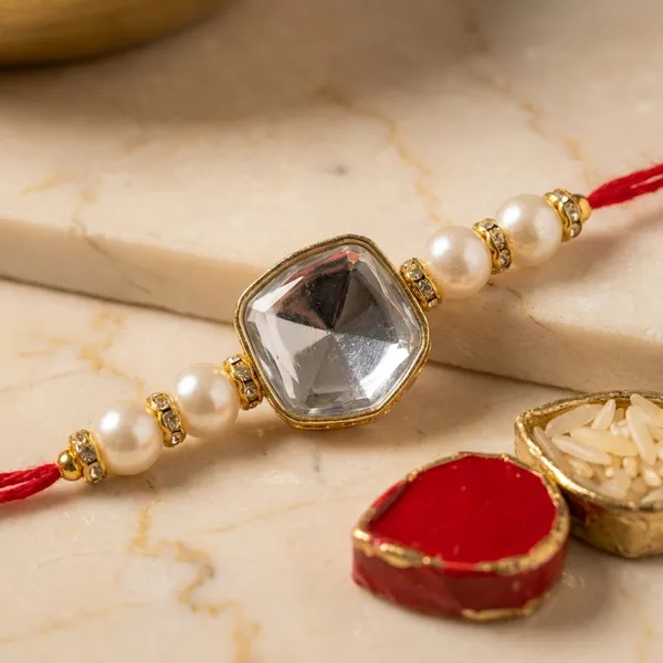 Dhivara_Kundan_Rakhi_Combo_/_Pack_Of_4_Rakhi_With_Roli_Chawal
