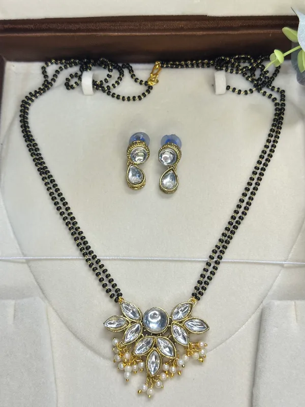 24_Inch_Two_Layer_Black_Alloy_Kundan_Mangalsutra_For_Women
