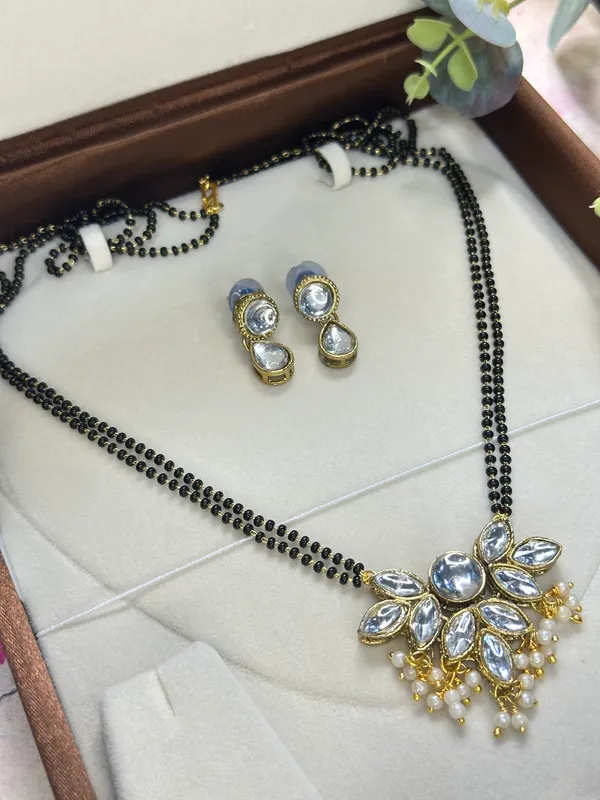 24_Inch_Two_Layer_Black_Alloy_Kundan_Mangalsutra_For_Women