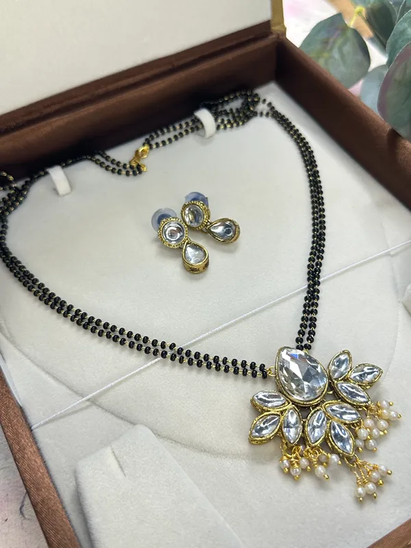 24_Inch_Two_Layer_Black_Alloy_Kundan_Mangalsutra_Set_For_Women