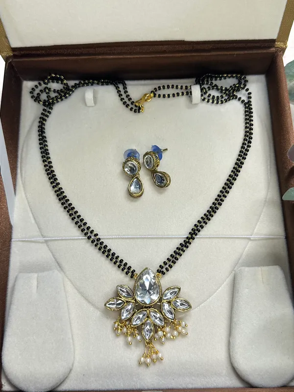24_Inch_Two_Layer_Black_Alloy_Kundan_Mangalsutra_Set_For_Women