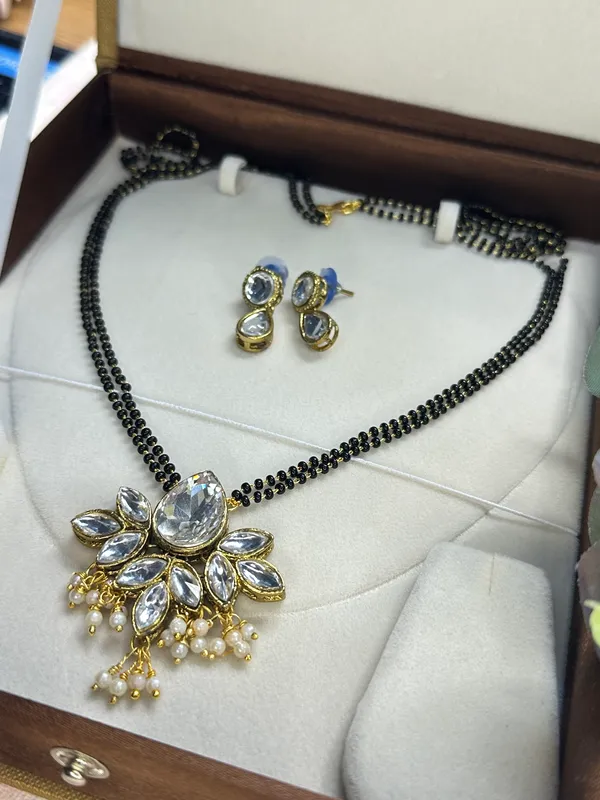 24_Inch_Two_Layer_Black_Alloy_Kundan_Mangalsutra_Set_For_Women