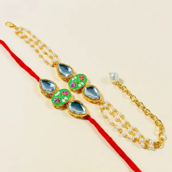 Dhivara_Designer_Bhaiya_Bhabhi_Rakhi_With_Roli_Chawal