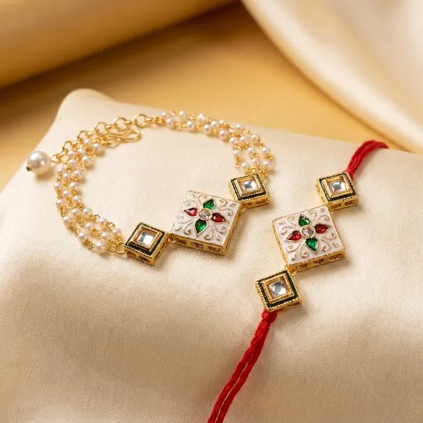 Dhivara_Designer_Bhaiya_Bhabhi_Rakhi_With_Roli_Chawal