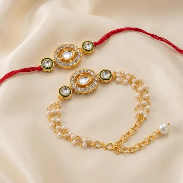 Dhivara_Designer_Bhaiya_Bhabhi_Rakhi_With_Roli_Chawal
