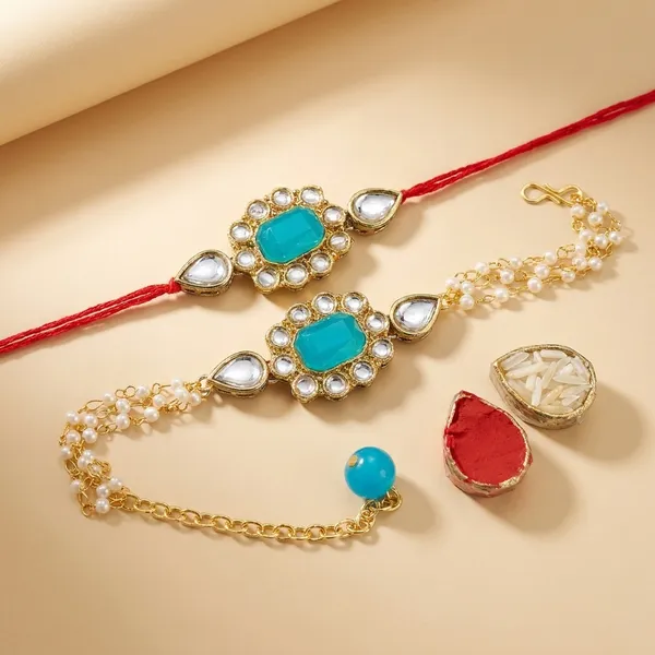 Dhivara_Designer_Bhaiya_Bhabhi_Rakhi_With_Roli_Chawal