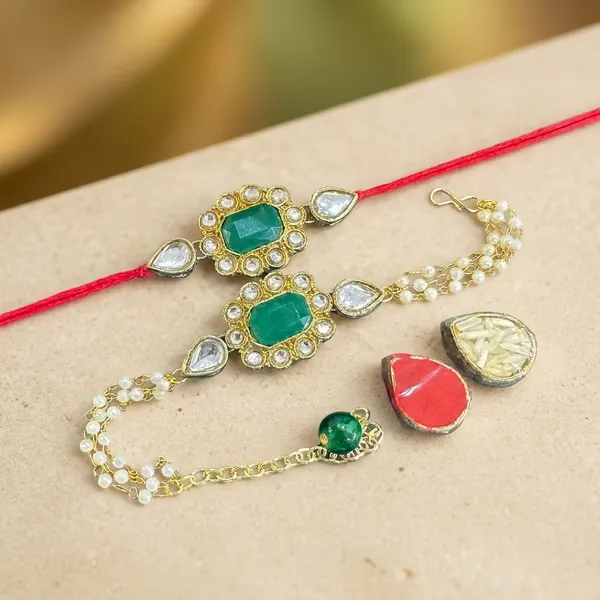 Dhivara_Designer_Bhaiya_Bhabhi_Rakhi_With_Roli_Chawal
