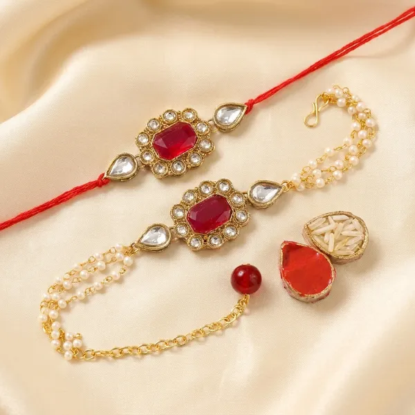 Dhivara_Designer_Bhaiya_Bhabhi_Rakhi_With_Roli_Chawal