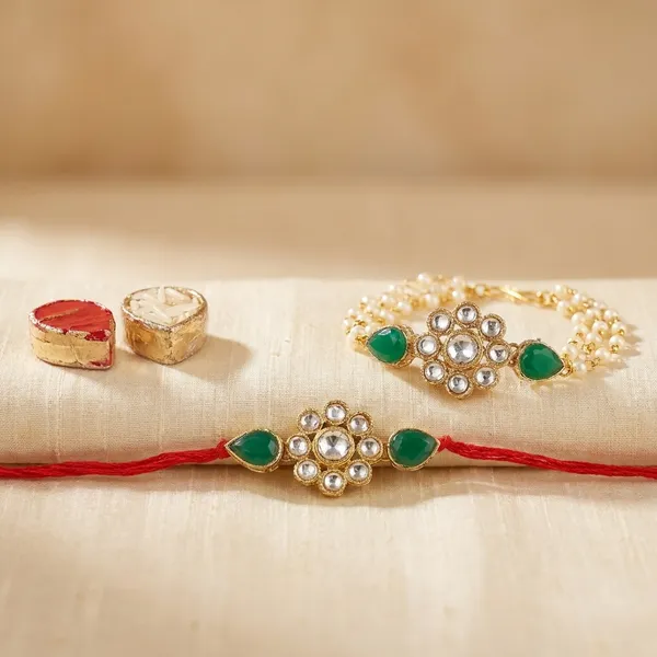 Dhivara_Designer_Bhaiya_Bhabhi_Rakhi_With_Roli_Chawal