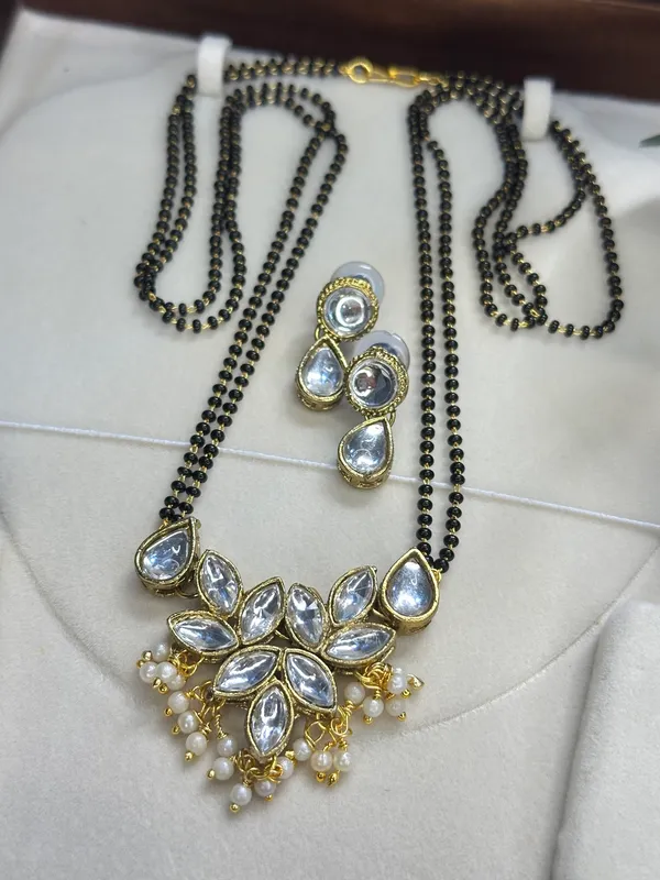 24_Inch_Two_Layer_Black_Alloy_Kundan_Mangalsutra_For_Women