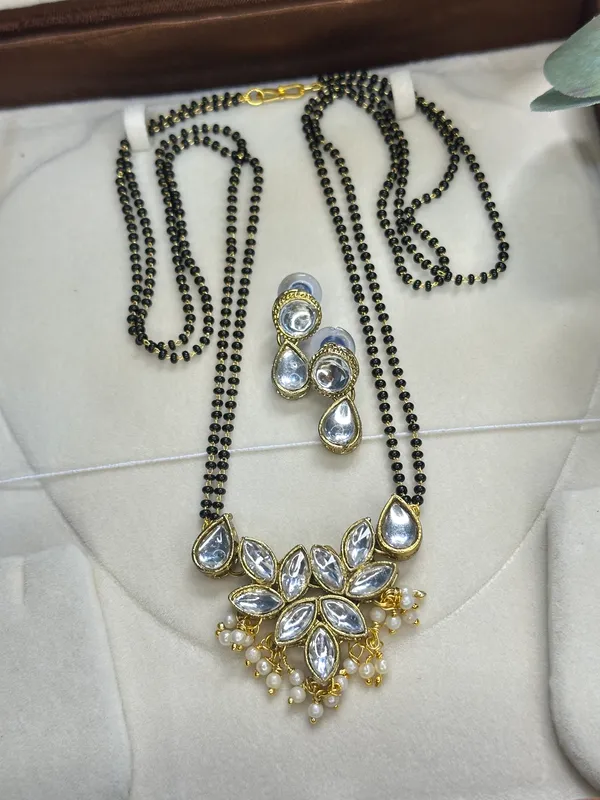 24_Inch_Two_Layer_Black_Alloy_Kundan_Mangalsutra_For_Women