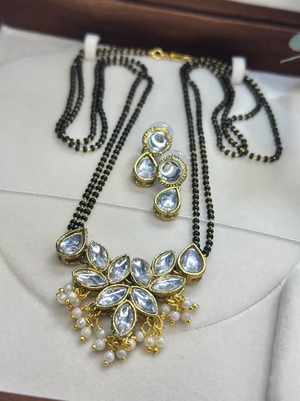 24_Inch_Two_Layer_Black_Alloy_Kundan_Mangalsutra_For_Women