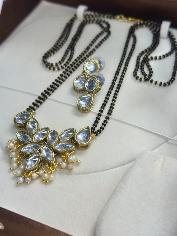 24_Inch_Two_Layer_Black_Alloy_Kundan_Mangalsutra_For_Women