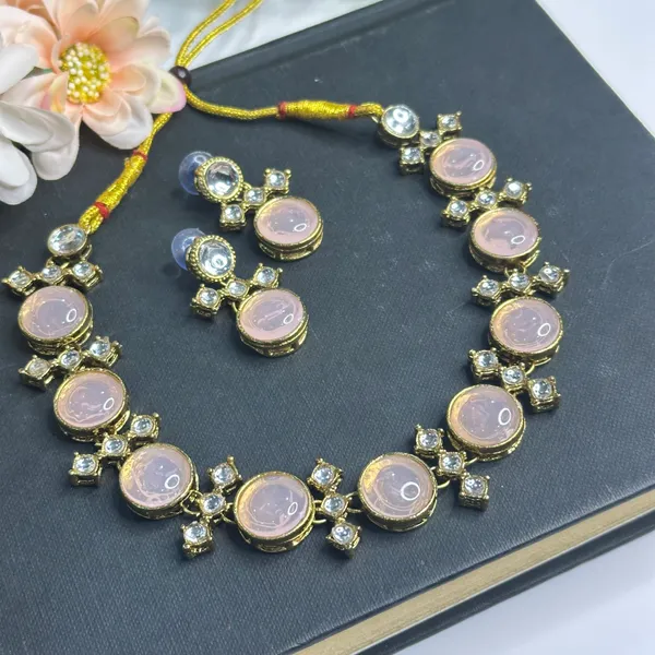 Light_Pink_Alloy_Metal_Copper_Plated_Necklace_Set