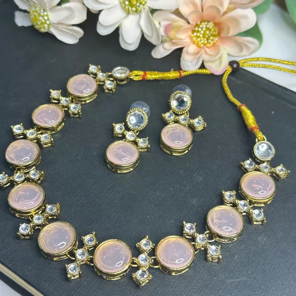 Light_Pink_Alloy_Metal_Copper_Plated_Necklace_Set