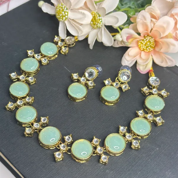 Light_Green_Alloy_Metal_Copper_Plated_Necklace_Set