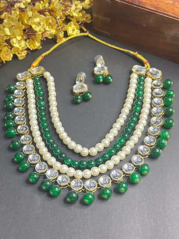 Four_Layer_Green_Alloy_Copper_Jewellery_Set_For_Women