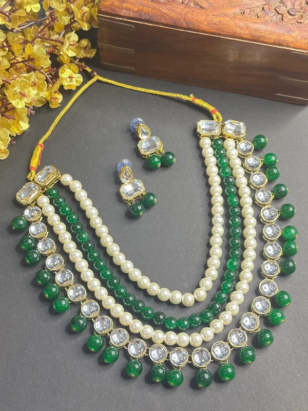 Four_Layer_Green_Alloy_Copper_Jewellery_Set_For_Women