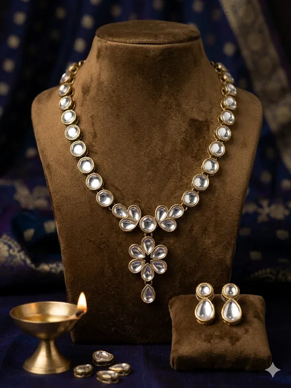 White_Alloy_Copper_Jewellery_Set_For_Women