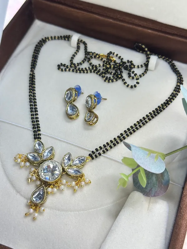 24_Inch_Two_Layer_Black_Alloy_Kundan_Mangalsutra_Set_For_Women