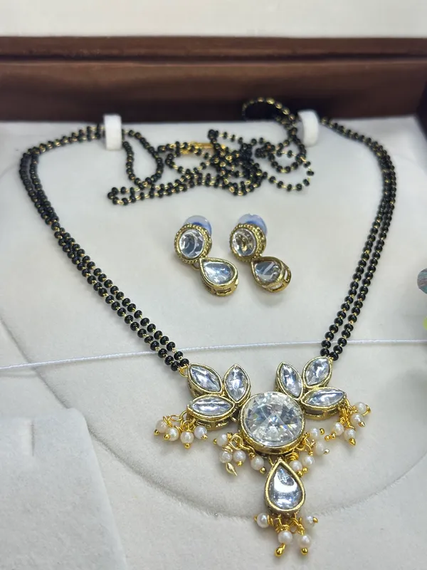 24_Inch_Two_Layer_Black_Alloy_Kundan_Mangalsutra_Set_For_Women