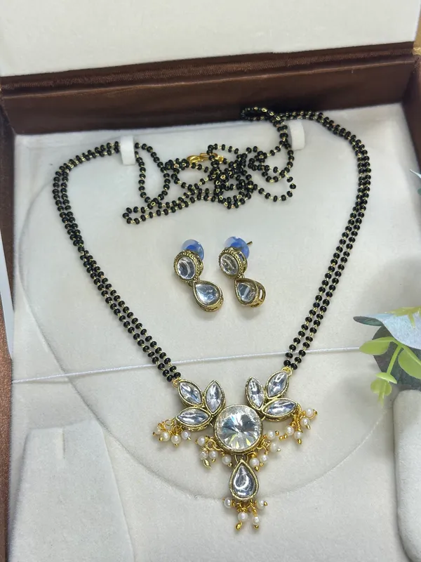 24_Inch_Two_Layer_Black_Alloy_Kundan_Mangalsutra_Set_For_Women