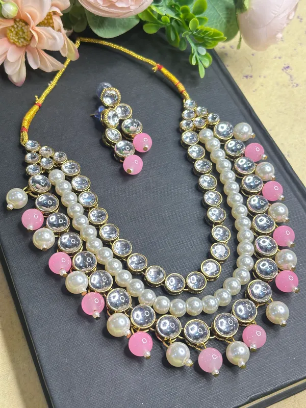 Three_Layer_Pink_Jewellery_Set_For_Women