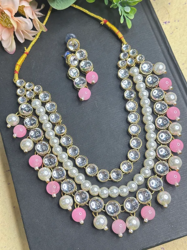 Three_Layer_Pink_Jewellery_Set_For_Women