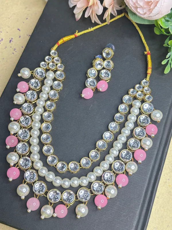 Three_Layer_Pink_Jewellery_Set_For_Women