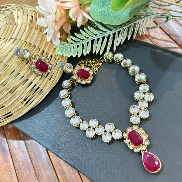Maroon_Alloy_Copper_Jewellery_Set_For_Women