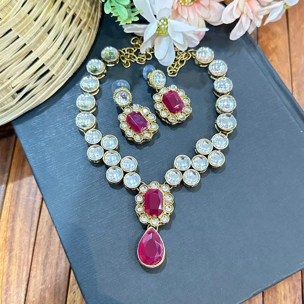 Maroon_Alloy_Copper_Jewellery_Set_For_Women