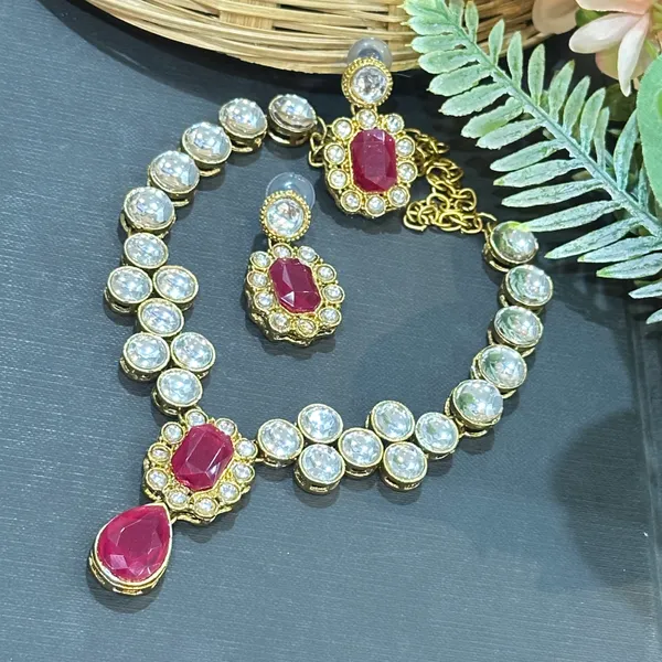 Maroon_Alloy_Copper_Jewellery_Set_For_Women