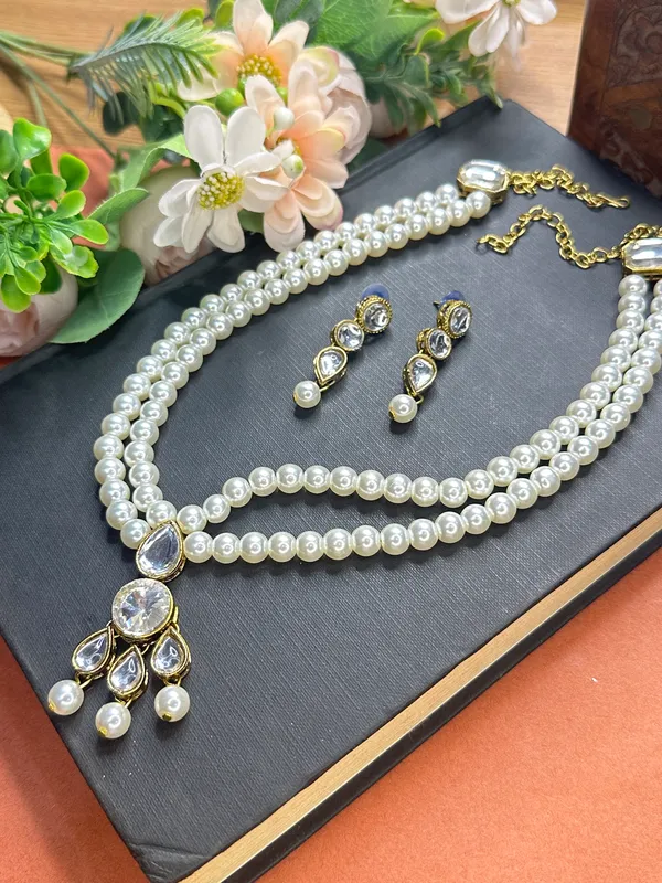 Two_Layer_White_Alloy_Copper_Jewellery_Set_For_Women
