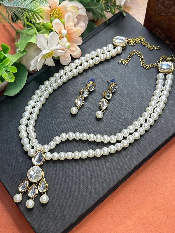 Two_Layer_White_Alloy_Copper_Jewellery_Set_For_Women