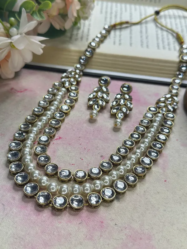 Three_Layer_White_Pearl_Alloy_Copper_Plated_Jewellery_Set_For_Women