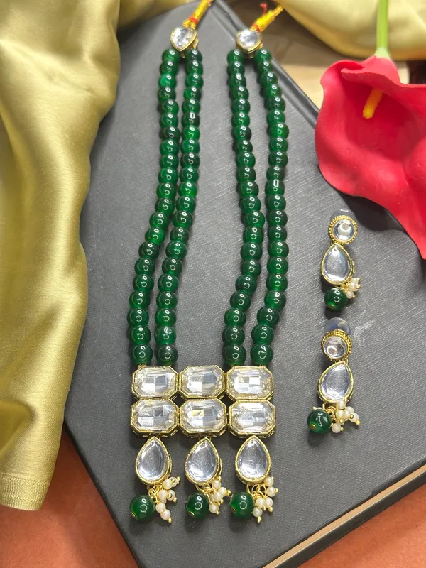 Two_Layer_Green_Alloy_Jewellery_Set_For_Women