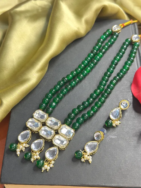 Two_Layer_Green_Alloy_Jewellery_Set_For_Women