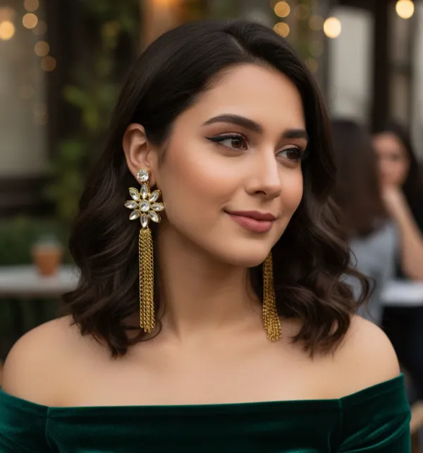White_Beautiful_Long_Earring_Alloy_Drops_And_Danglers
