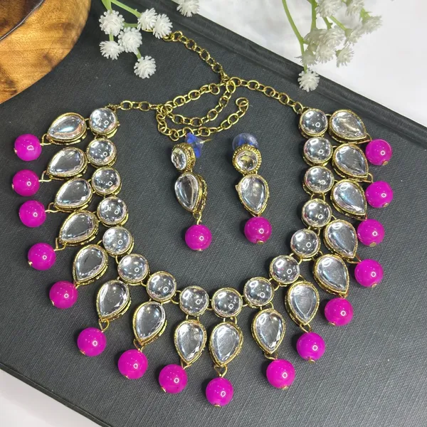 Pink_Alloy_Copper_Jewellery_Set_For_Women