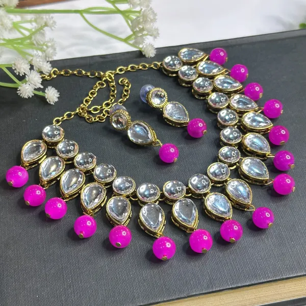 Pink_Alloy_Copper_Jewellery_Set_For_Women