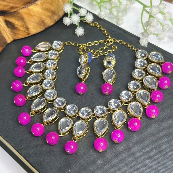 Pink_Alloy_Copper_Jewellery_Set_For_Women