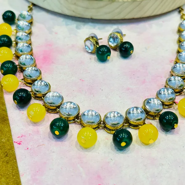 Yellow_Green_Alloy_Copper_Jewellery_Set_For_Women