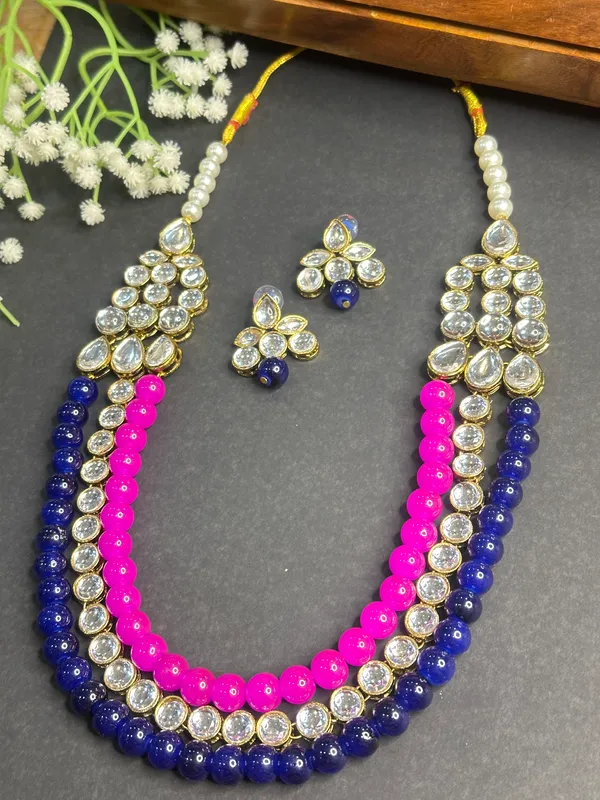 Three_Layer_Pink_And_Blue_Pearl_Necklace_Set