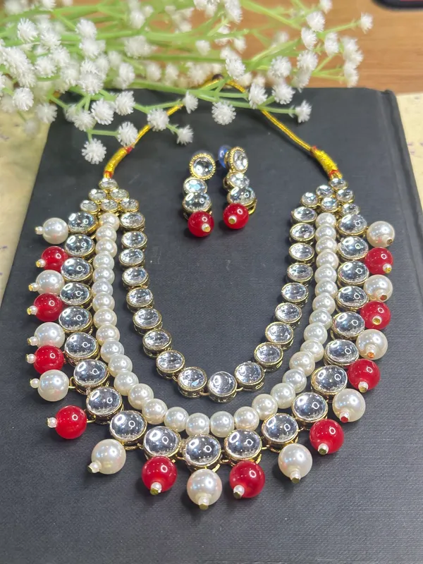 Three_Layer_Red_And_White_Alloy_Jewellery_Set_For_Women
