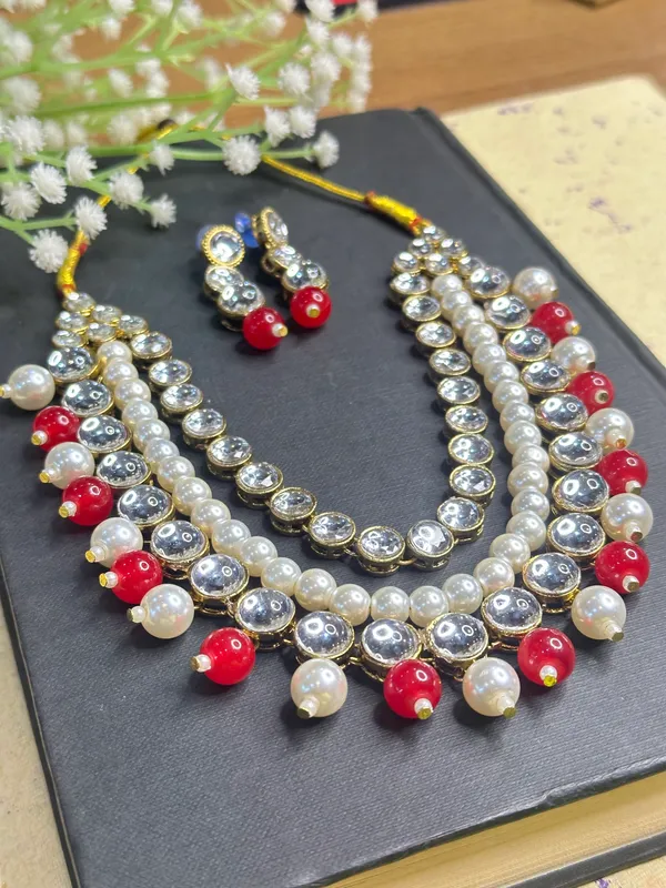 Three_Layer_Red_And_White_Alloy_Jewellery_Set_For_Women