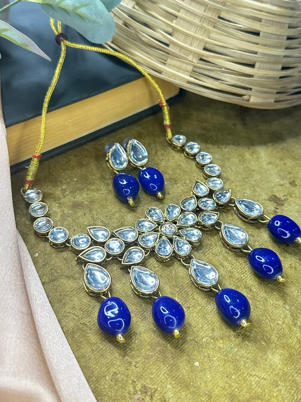 Blue_Gold_Alloy_Copper_Jewellery_Set_For_Women